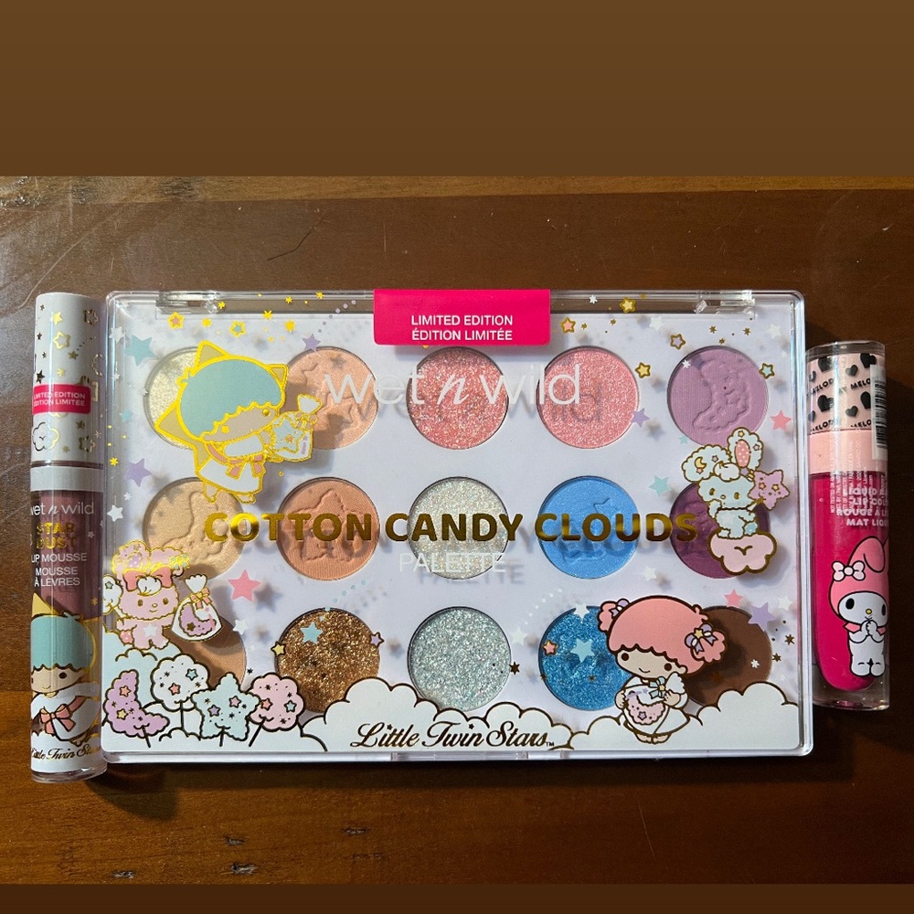 NWT RARE Sanrio Wet n Wild Little Twin Stars Cotton Candy Cloud + 2 lipsticks